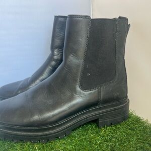 Ralph Lauren Corinne burnished leather bootie black Chelsea